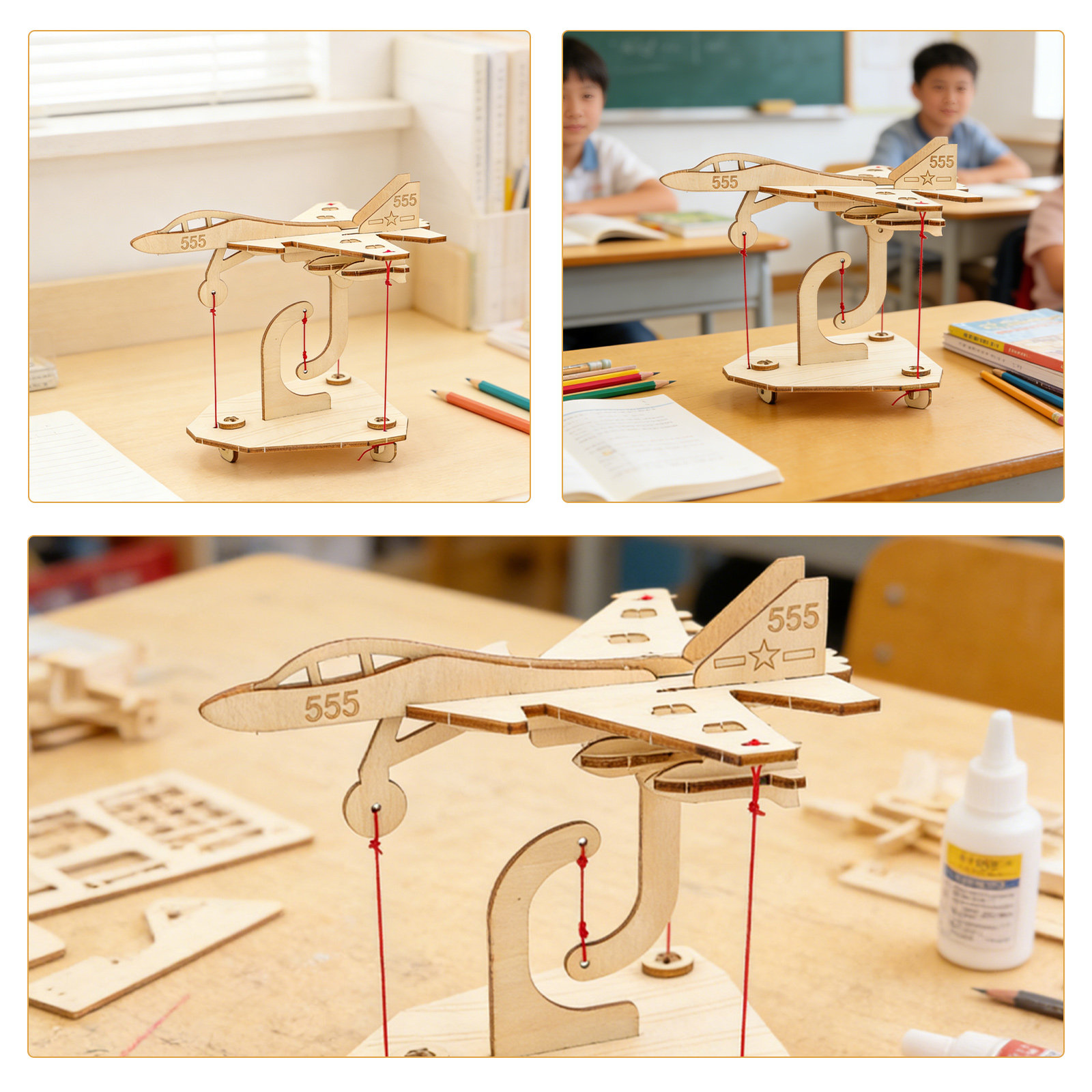 Science Experiment Kit - 2Sets Tensegrity Aircraft Kit DIY 3D