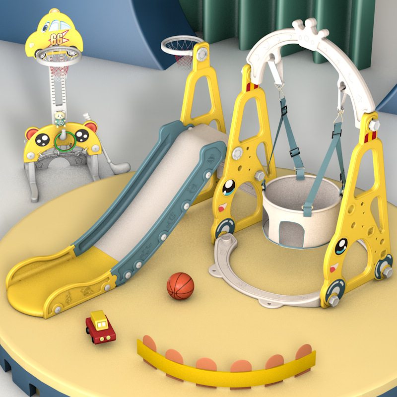 Kids Toys Entertainer - 7-in-1 Kids Slide Swing Combination Safe