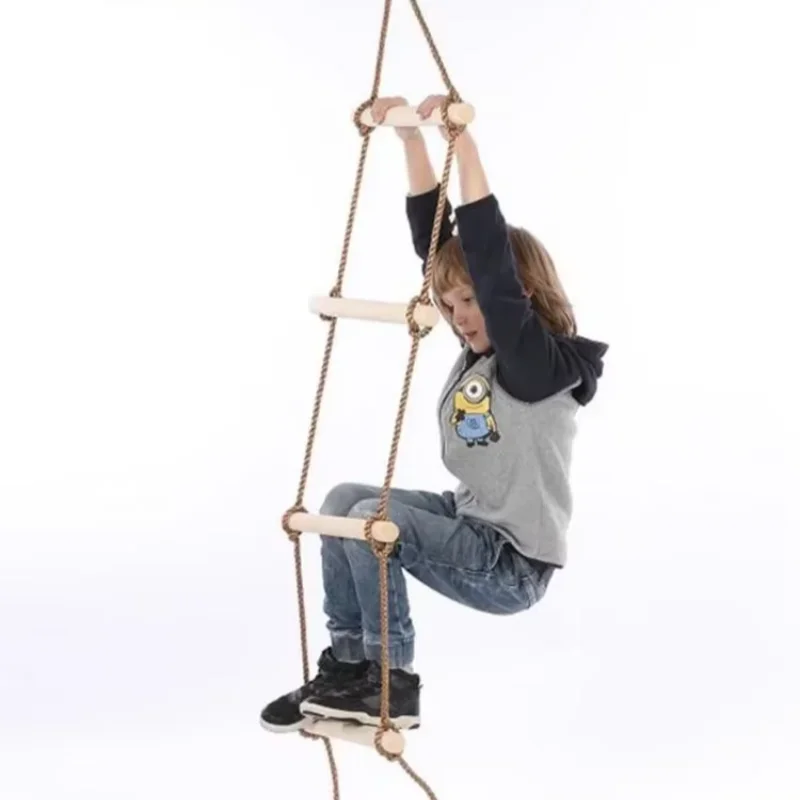 Kids Toys Entertainer - Children Climbing Rope Ladder Wooden Material