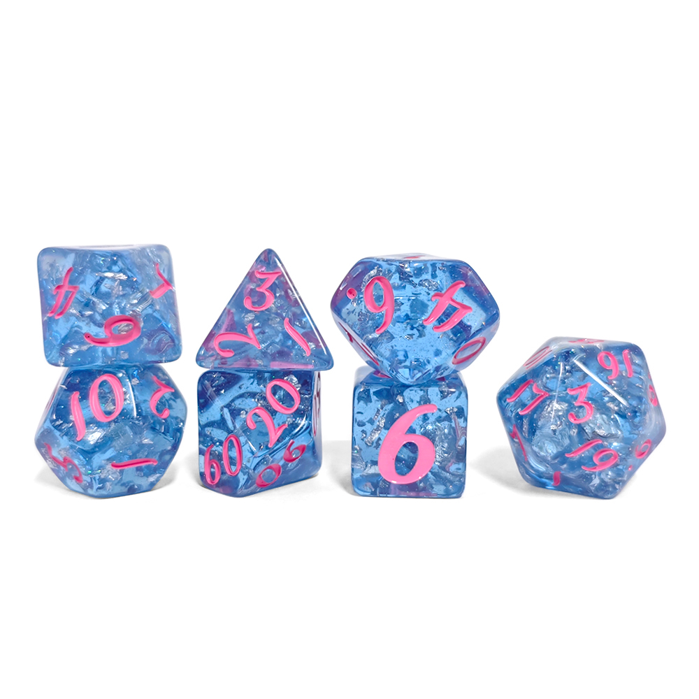 7Pcs/set Blue Color Resin Dice - đánh giá và giá Kids Toys Entertainer