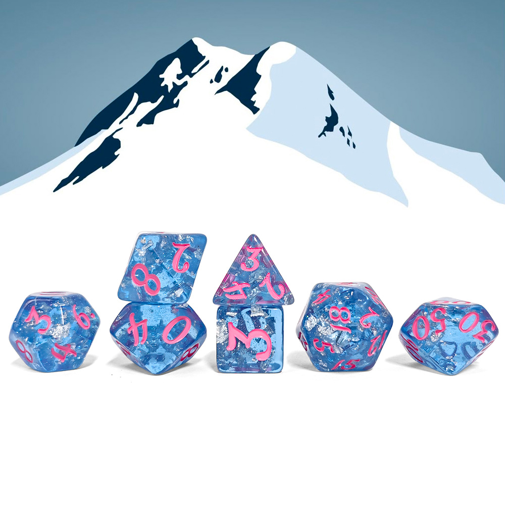 7Pcs/set Blue Color Resin Dice - đánh giá và giá Kids Toys Entertainer
