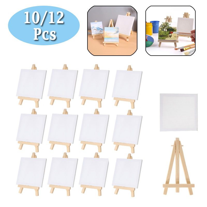 10/12pcs Mini Canvas and Easel - đánh giá và giá Kids Art Easel
