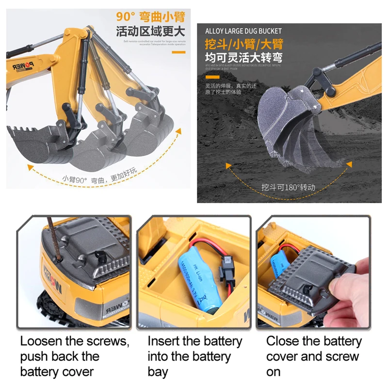 RC Excavator 2.4Ghz 6 Channel  - đánh giá và giá Kids Toys Channel