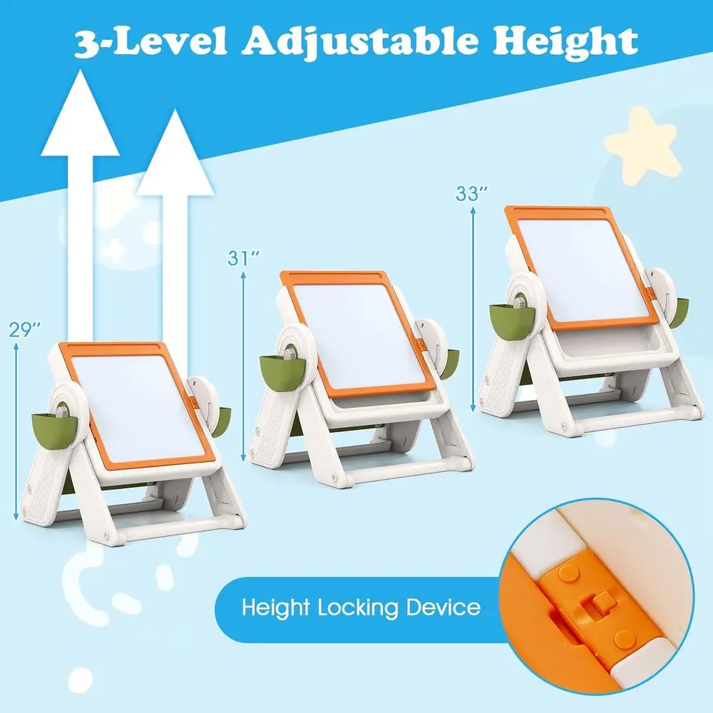 Height-Adjustable Art Easel wi - đánh giá và giá Kids Art Easel