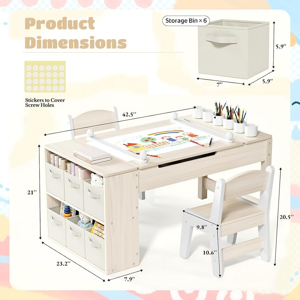 Kids Art Table and Chairs Set, - đánh giá và giá Kids Art Easel