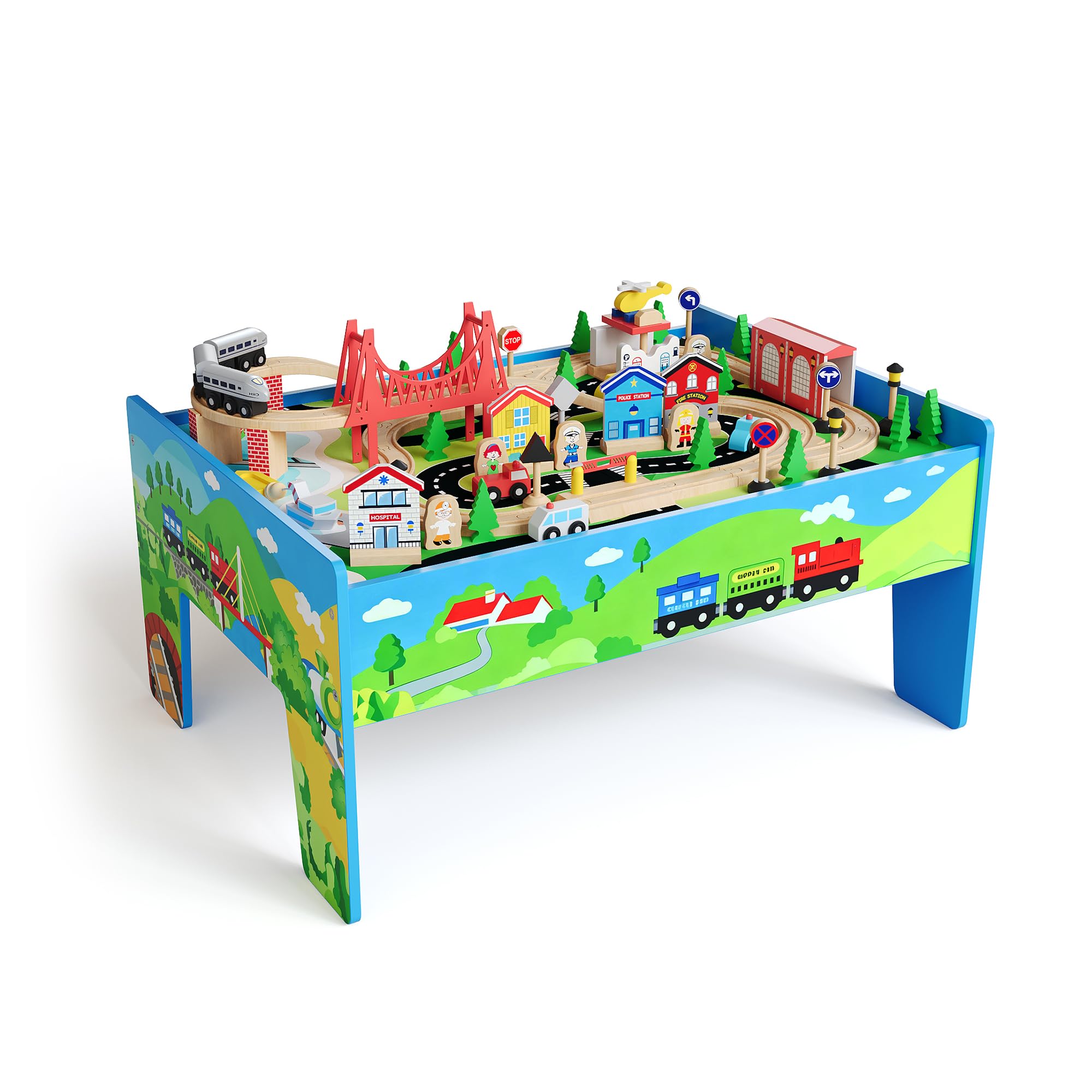 78PCS 4-in-1 Wooden Train Tabl - đánh giá và giá Kids Art Easel