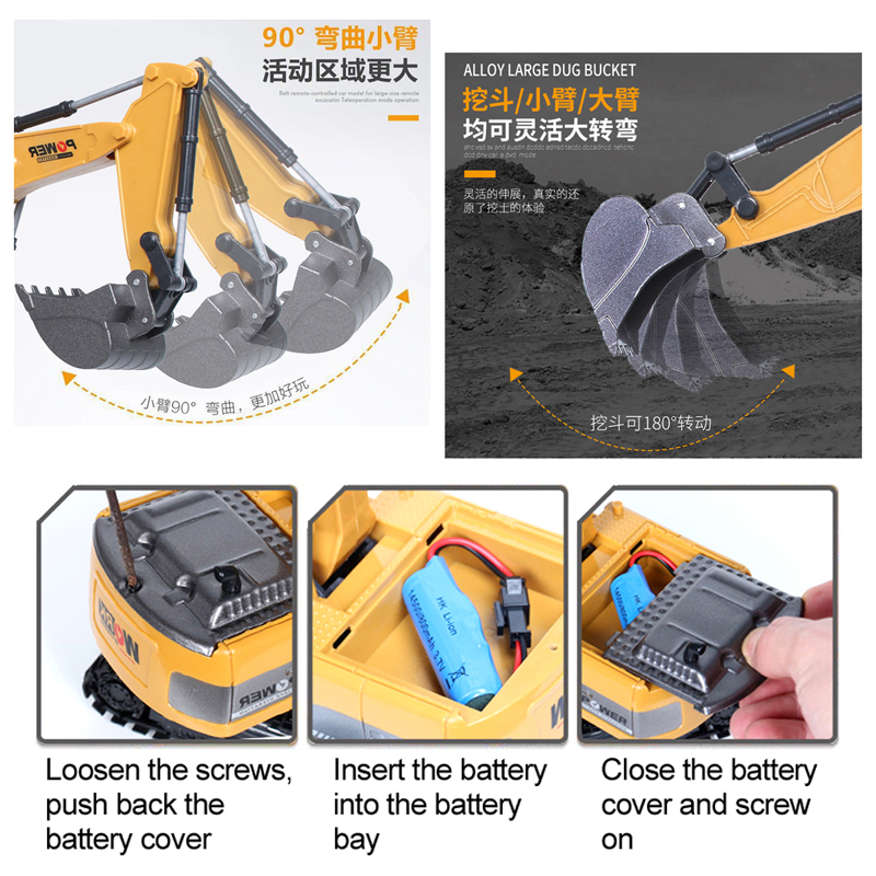 RC Excavator 2.4Ghz 6 Channel  - đánh giá và giá Kids Toys Channel